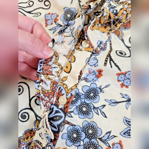 Elan paisley print ruffle detail blouse - Picture 3 of 10